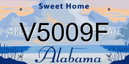 V5009F Alabama License Plate