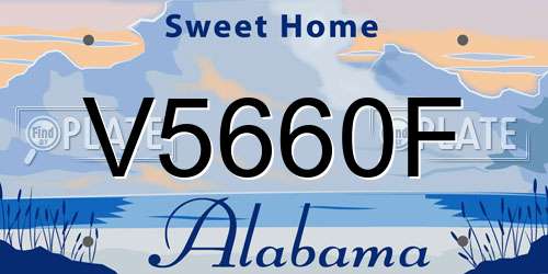 V5660F Alabama License Plate
