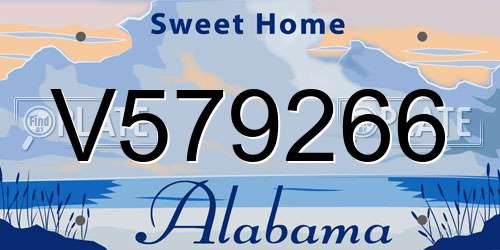 V579266 Alabama License Plate