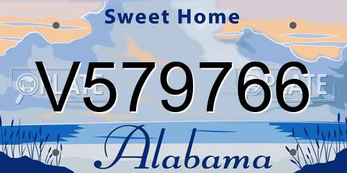 V579766 Alabama License Plate