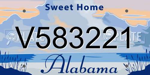 V583221 Alabama License Plate