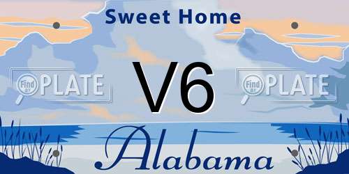 V6 Alabama License Plate