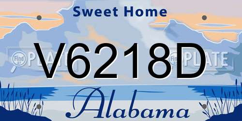 V6218D Alabama License Plate