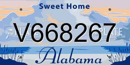 V668267 Alabama License Plate