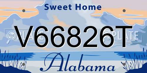 V66826T Alabama License Plate