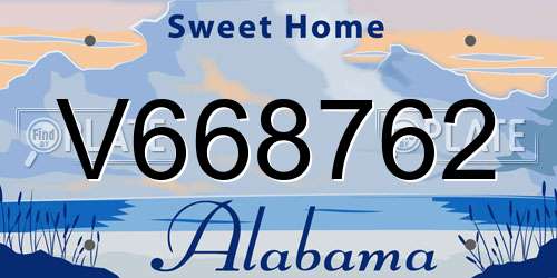 V668762 Alabama License Plate