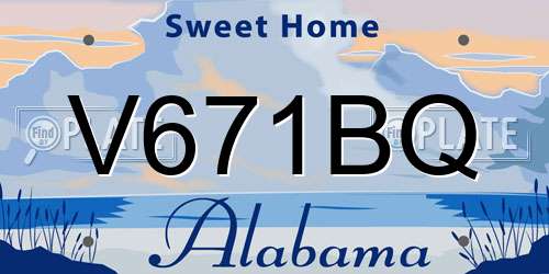 V671BQ Alabama License Plate