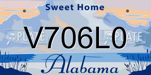 V706L0 Alabama License Plate