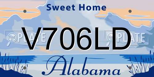 V706LD Alabama License Plate