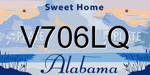 V706LQ Alabama License Plate