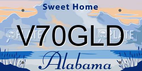 V70GLD Alabama License Plate