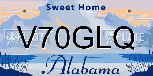 V70GLQ Alabama License Plate