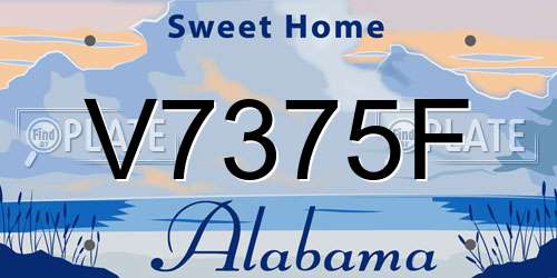 V7375F Alabama License Plate