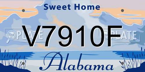V7910F Alabama License Plate