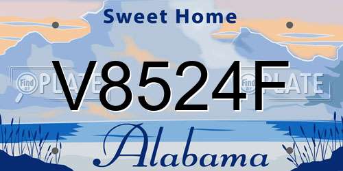 V8524F Alabama License Plate