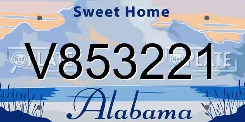 V853221 Alabama License Plate