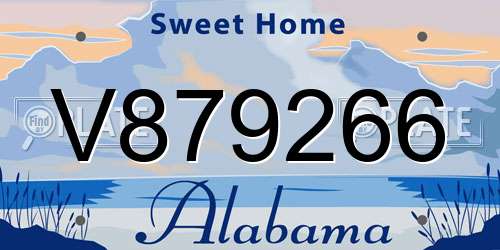 V879266 Alabama License Plate