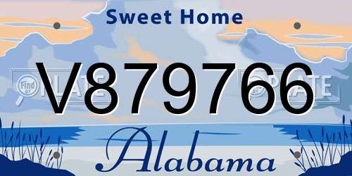 V879766 Alabama License Plate