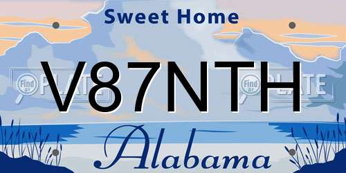V87NTH Alabama License Plate