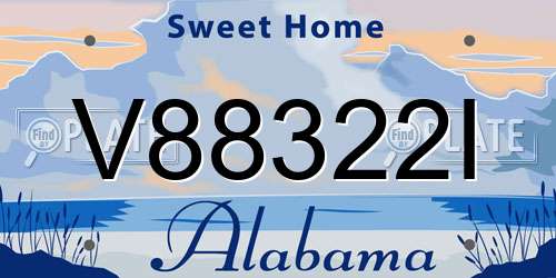 V88322I Alabama License Plate
