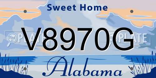 V8970G Alabama License Plate