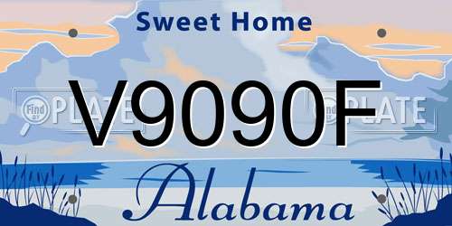 V9090F Alabama License Plate