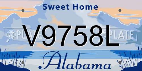 V9758L Alabama License Plate