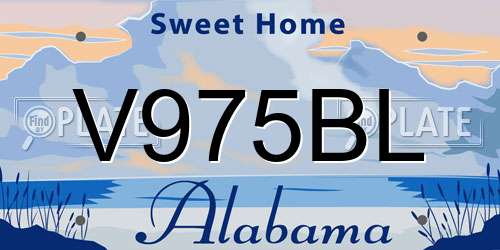 V975BL Alabama License Plate