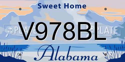 V978BL Alabama License Plate
