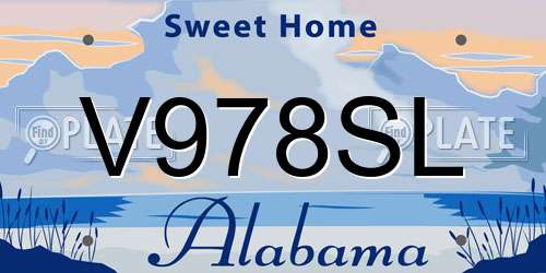 V978SL Alabama License Plate