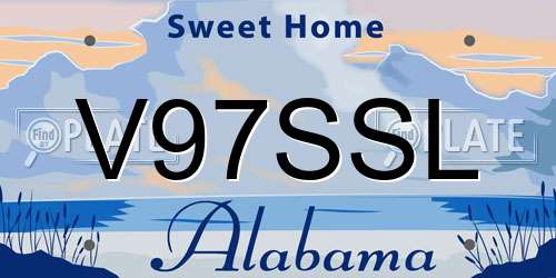 V97SSL Alabama License Plate