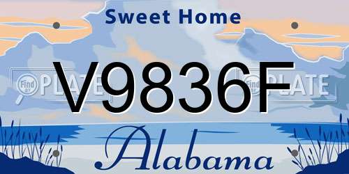 V9836F Alabama License Plate