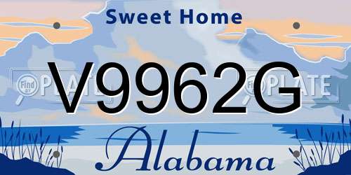 V9962G Alabama License Plate
