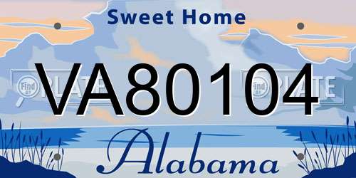 VA80104 Alabama License Plate