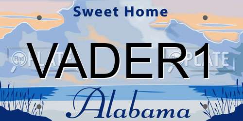 VADER1 Alabama License Plate