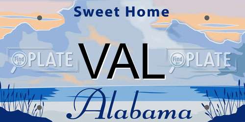 VAL Alabama License Plate