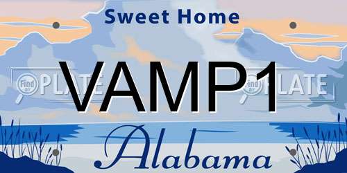 VAMP1 Alabama License Plate