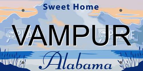 VAMPUR Alabama License Plate