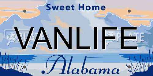 VANLIFE Alabama License Plate