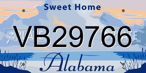 VB29766 Alabama License Plate