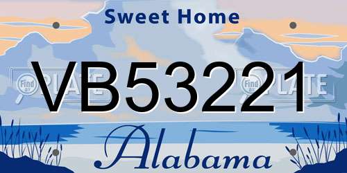 VB53221 Alabama License Plate
