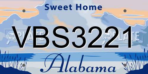 VBS3221 Alabama License Plate
