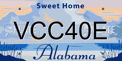 VCC40E Alabama License Plate