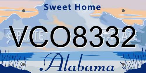 VCO8332 Alabama License Plate