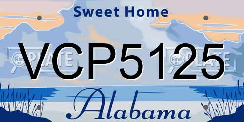 VCP5125 Alabama License Plate
