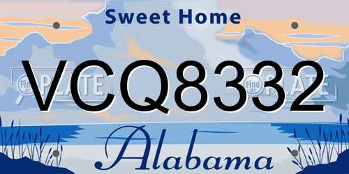 VCQ8332 Alabama License Plate