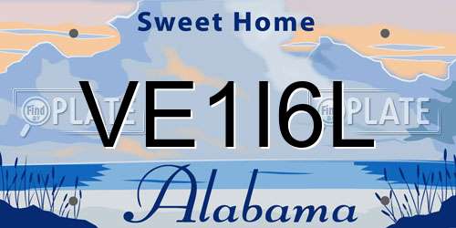 VE1I6L Alabama License Plate
