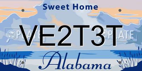 VE2T3T Alabama License Plate