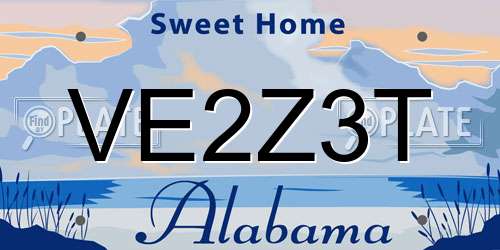 VE2Z3T Alabama License Plate