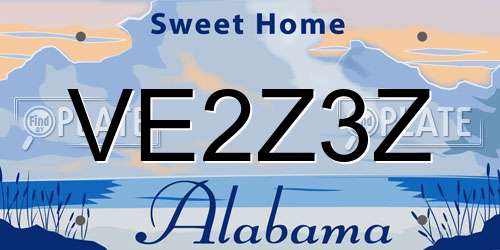 VE2Z3Z Alabama License Plate